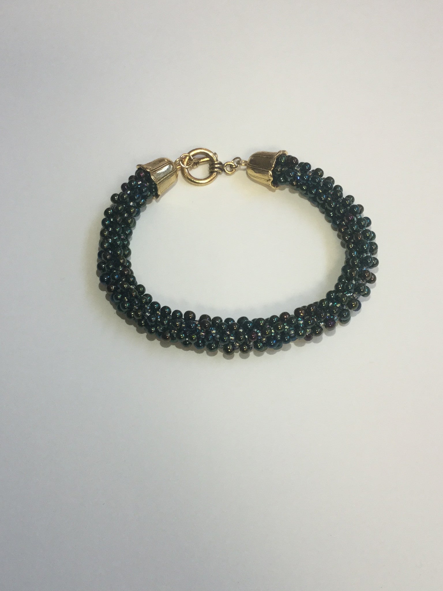 Black Drop Beads Bracelet