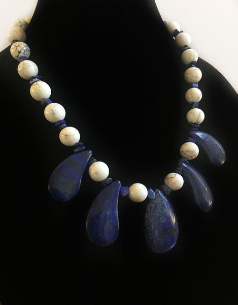 Lapis & Howlite Gemstone Necklace