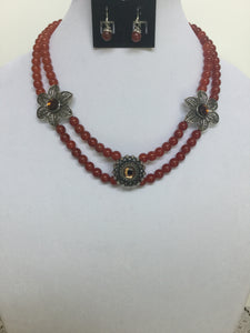 Carnilian double strand necklace