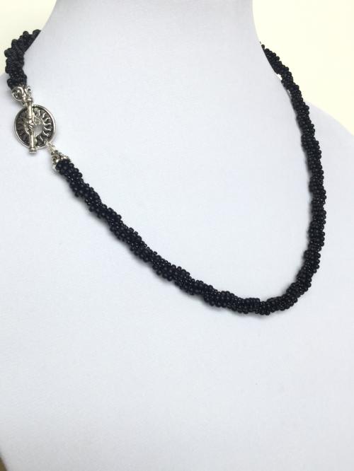 Black Kumihimo Braid Necklace