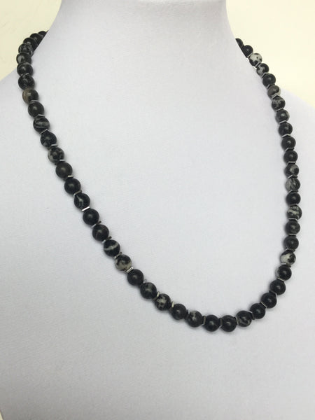 Zebra Stone Beads Men’s Necklace
