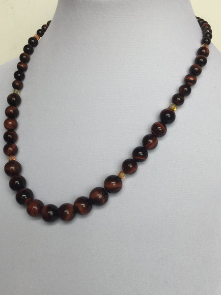 Red Tiger Eye Graduated Necklace