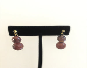 Red Brown Howlite & Glass Composite Bead Earrings