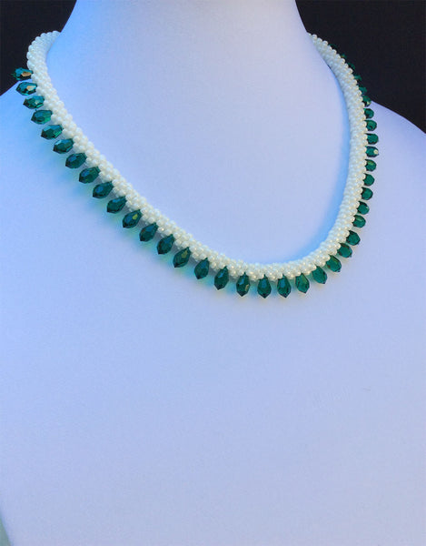 Swarovski Emerald Green Teardrop Crystal Necklace